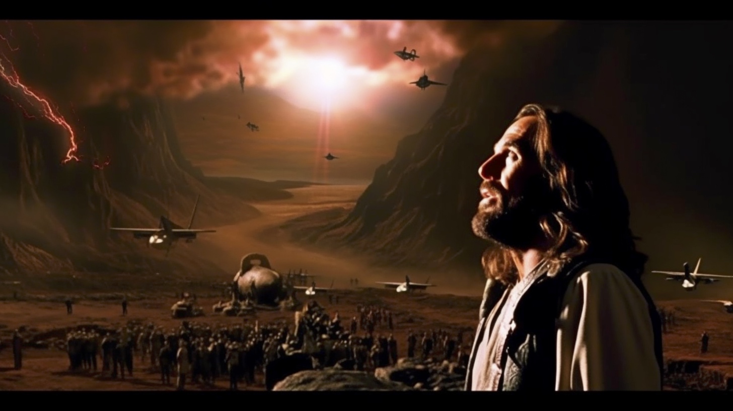 Renderman Epic and detailed wide angle shot of Jesus Christ t 1ed814ce 5af3 4d8b 96a2 a8772d260960 3