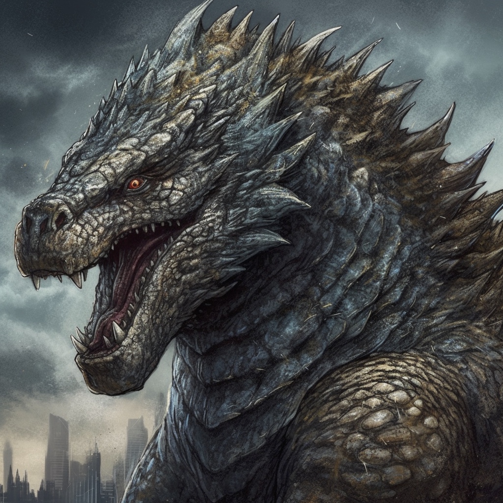 Renderman Godzilla detailed in art style   quality 2   styliz bd077f84 4bef 4820 8028 22a62feea5d0 0