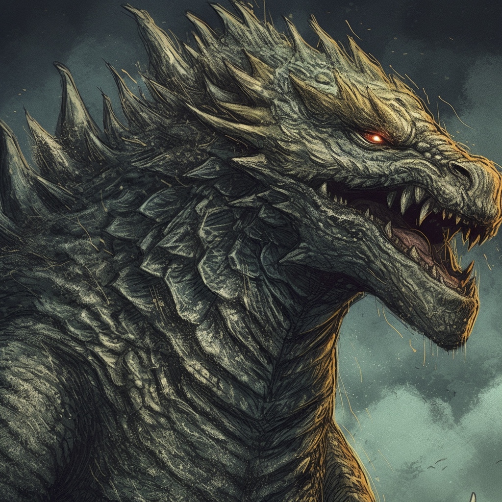 Renderman Godzilla detailed in art style   quality 2   styliz bd077f84 4bef 4820 8028 22a62feea5d0 3