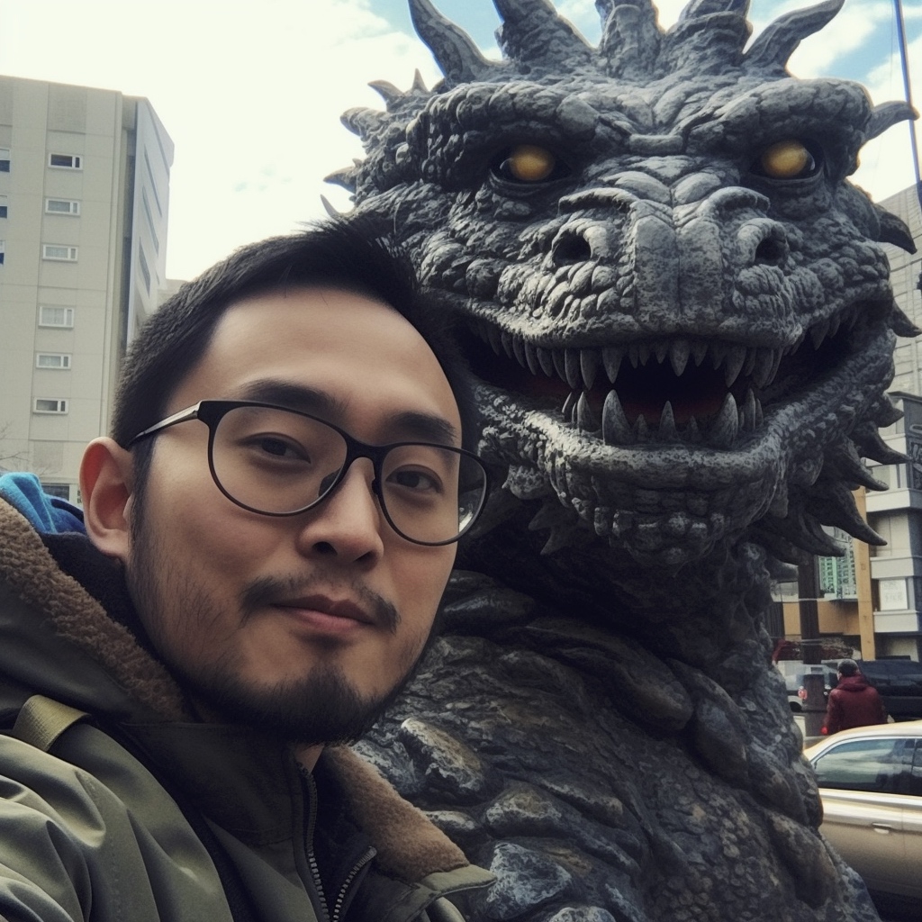 Renderman Godzilla selfie   quality 2   stylize 750   v 5 6fe5fc88 f188 4daa 96c6 39f9afa9cec9 2