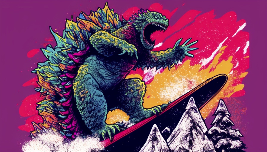 Renderman Godzilla snowboarding in brilliant colors unsplash  c125b13f eda6 49c3 b1b4 d82227dc3d06 0