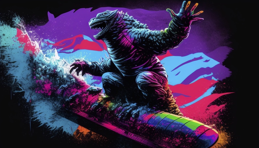 Renderman Godzilla snowboarding in brilliant colors unsplash  caed8d09 e33b 4e5b af4c b3c9187b9b18 2
