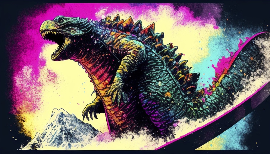 Renderman Godzilla snowboarding in brilliant colors unsplash  caed8d09 e33b 4e5b af4c b3c9187b9b18 3
