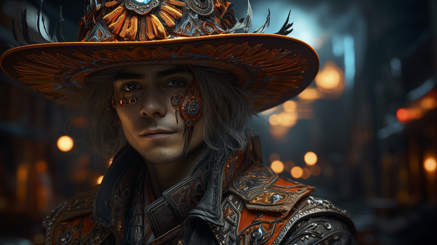 Renderman Graphic image of a cowboy samauri Enchanting Cyber  4abf1cd9 5346 4d84 9f04 edbf38a2ad11 3