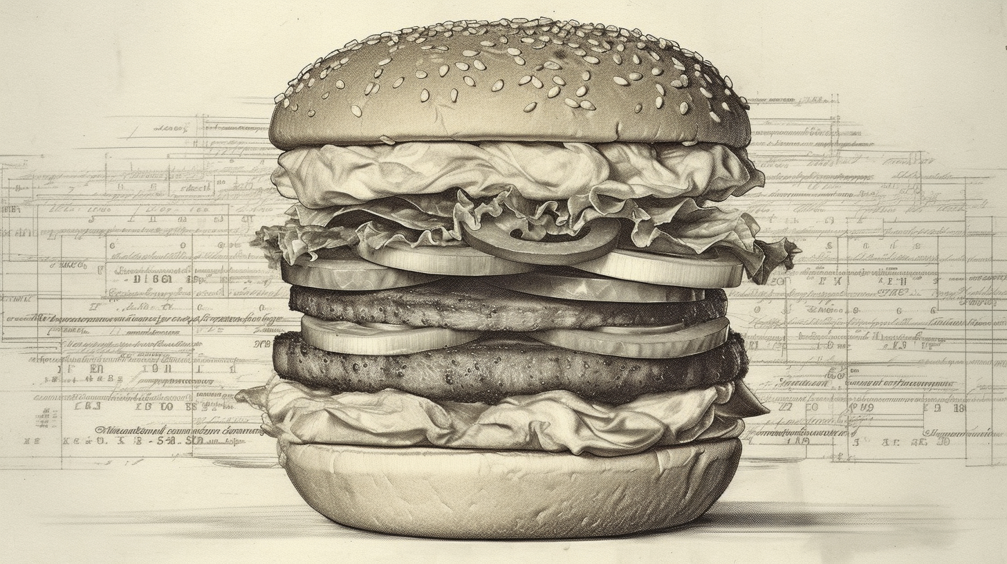 Renderman a cheeseburger  in the style of spencerian script   d95080ab 0ae7 47c4 83d6 8659d19f60ad 1