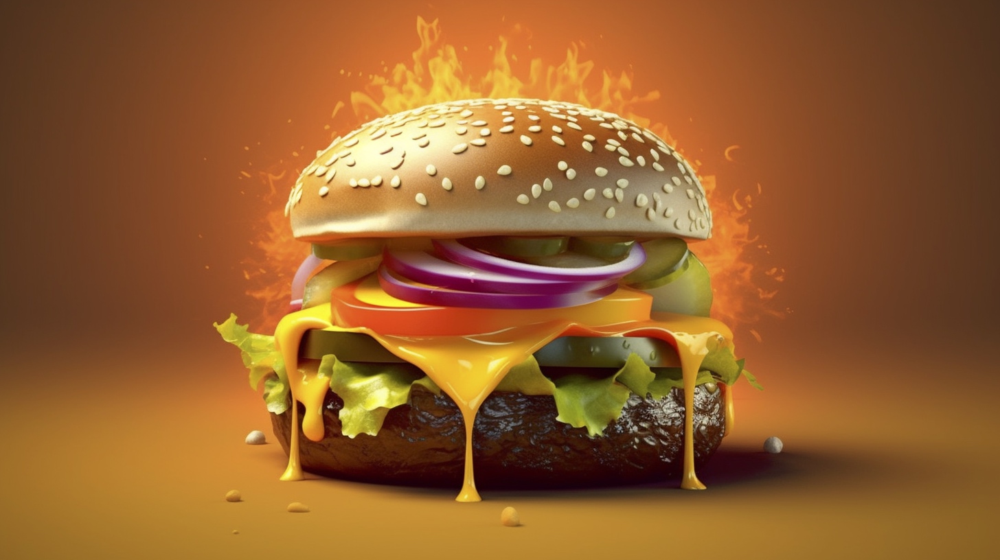 Renderman a cheeseburger  in the style of the Art Infomel   ar  8d51d254 7a85 4091 b2ee 845acb5e2214
