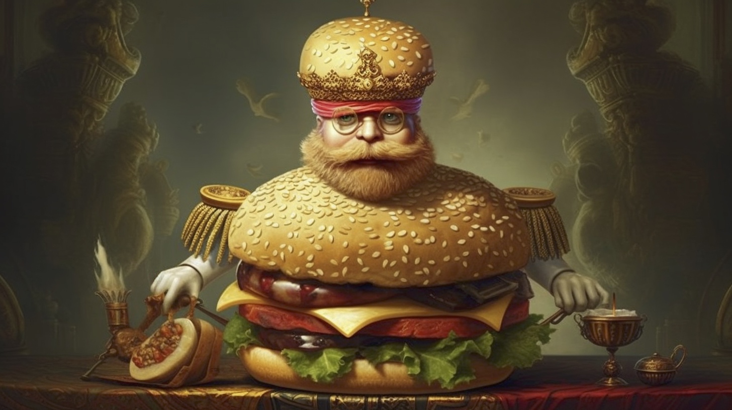 Renderman a cheeseburger  in the style of the mannerism   ar 16 0fe7418c d019 4ea5 9052 9ac85c20903c