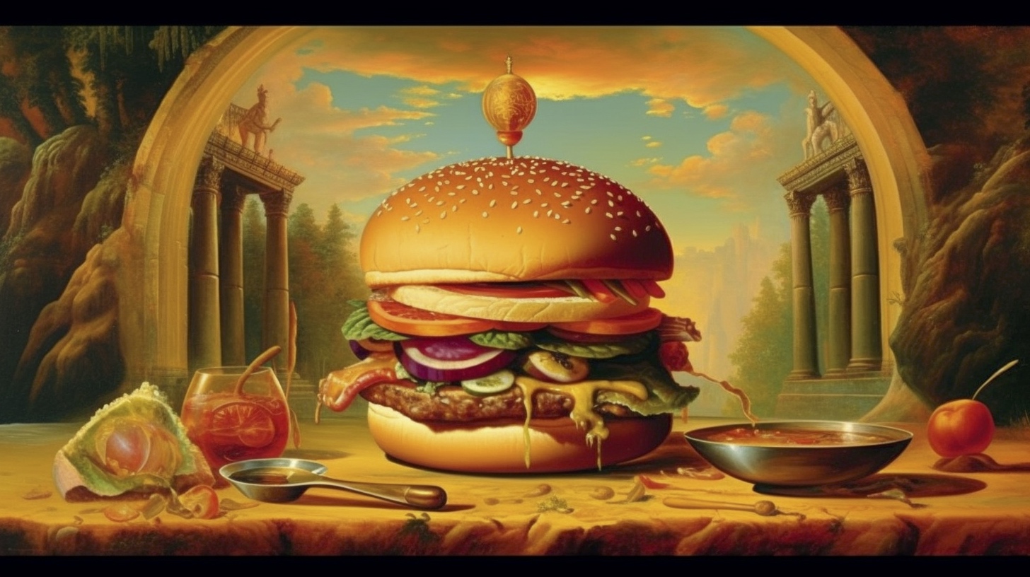 Renderman a cheeseburger  in the style of the mannerism   ar  1bff5acd 805a 4f9b a1a5 e4f6ca739bdd 0