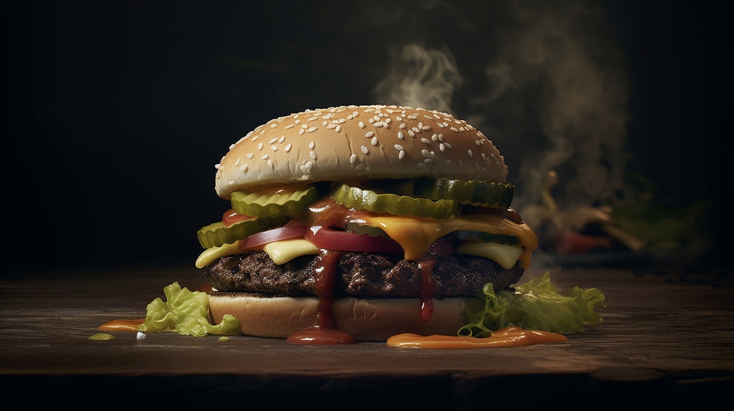 Renderman a cheeseburger  in the style of the tenebrism   ar  60cbfe28 3ece 4e64 bbdc c6dfd5df12f1 1