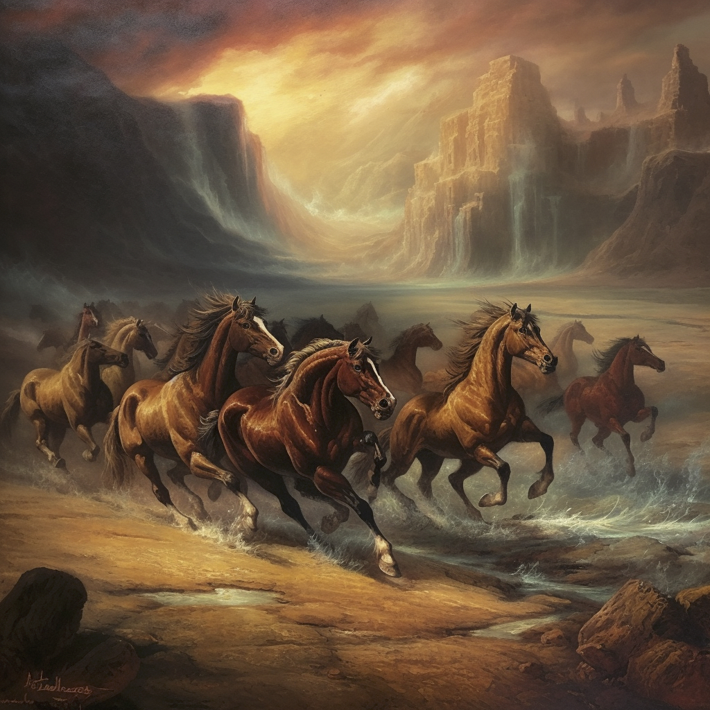 Renderman a detailed painting of horses galloping on mars in  0f6fdf8e fcfe 4fbe 817e 5029fe89cfd6 0