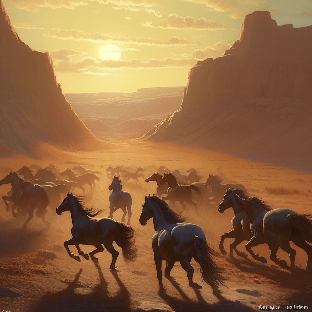Renderman a detailed painting of horses galloping on mars in th 5a8a1ae9 5caa 4599 8cf4 f264aef1bc4a