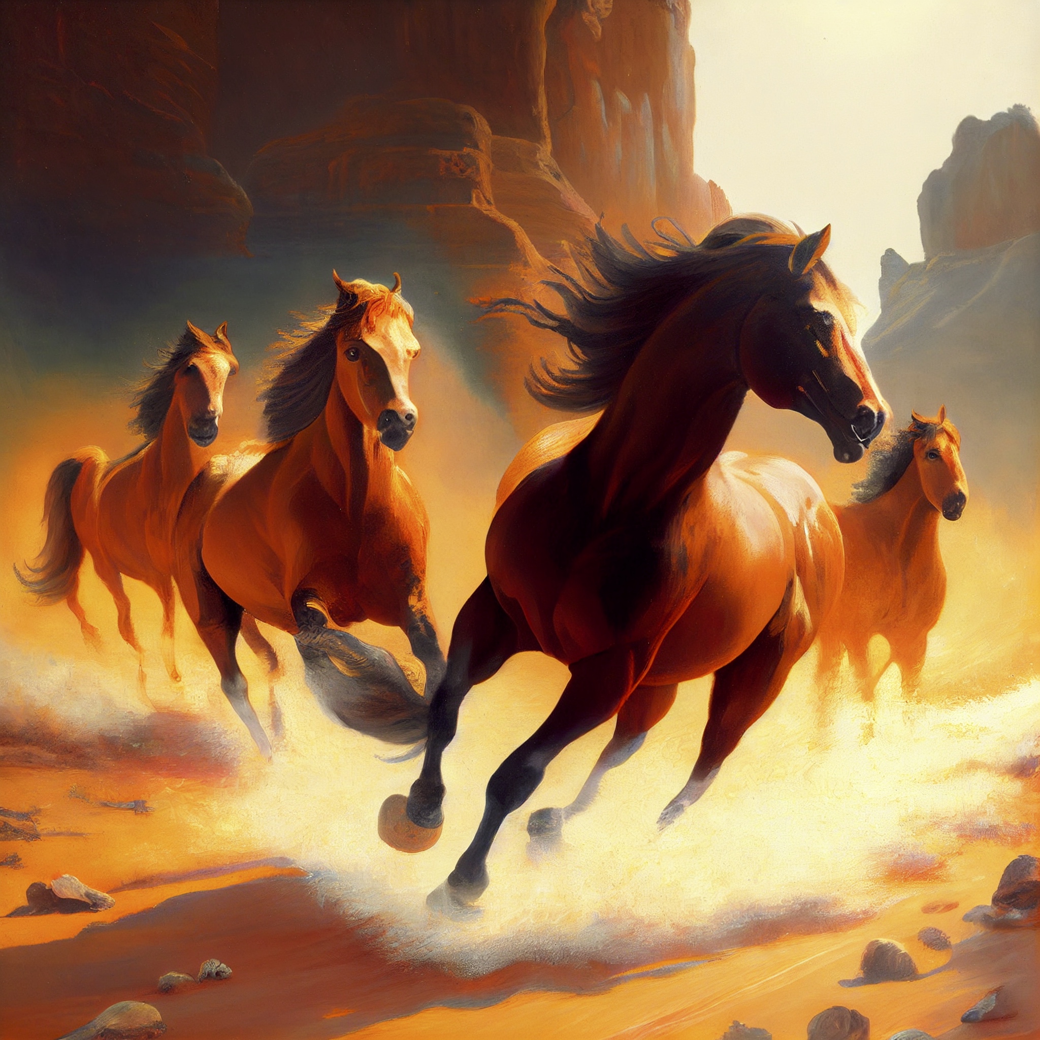 Renderman a detailed painting of horses galloping on mars in th 92a5615f 05af 44fc b233 0732dc81a022