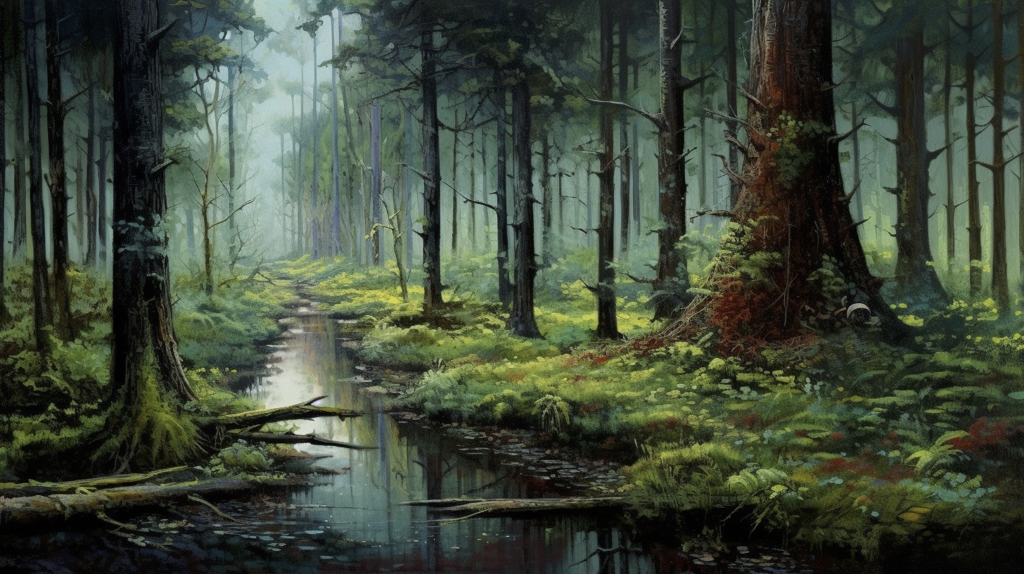 Renderman a forest  in the style of the Metaphysical art move 89c1107a 6061 4bd6 b059 254898035093 1