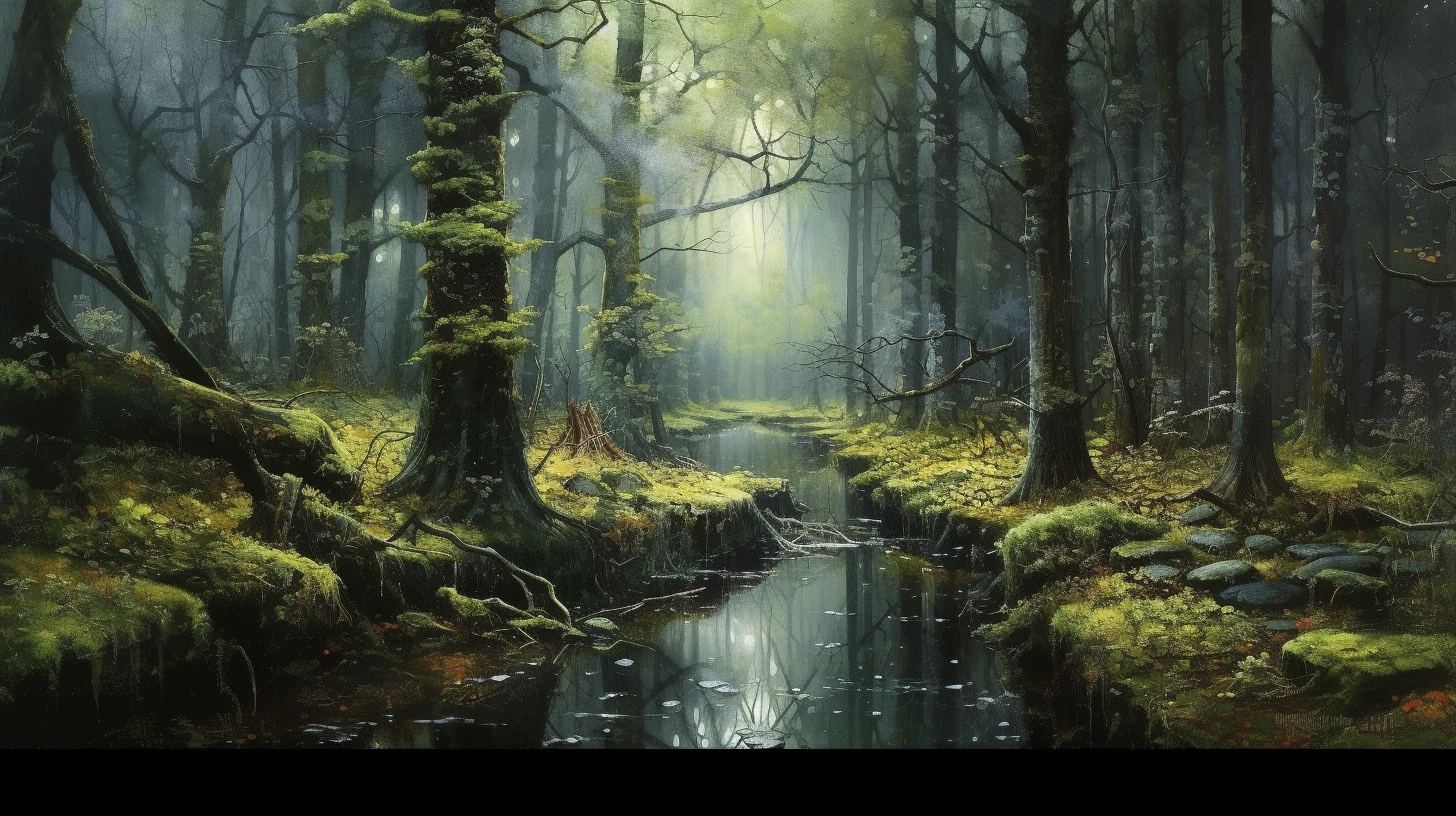 Renderman a forest  in the style of the Metaphysical art move 89c1107a 6061 4bd6 b059 254898035093 2