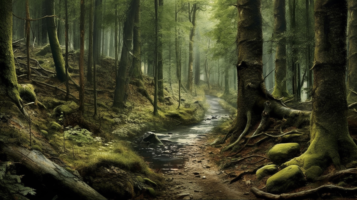Renderman a forest  in the style of the mannerism   ar 169   qu c255e57c 4190 4c3d 9373 f94f9d7fc145