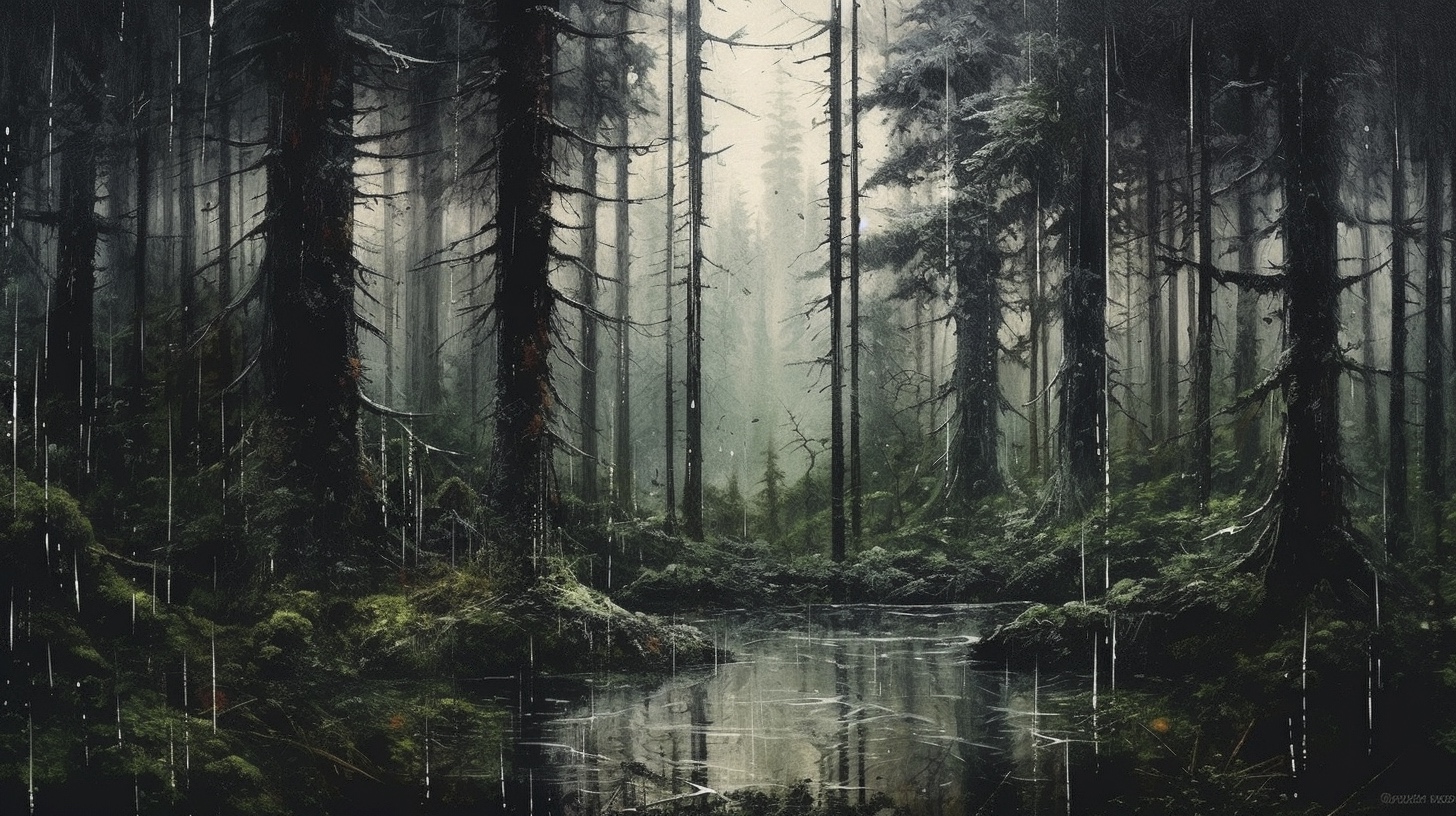 Renderman a forrest  in the style of calligraphy 2   ar 169   q 9db6157e 5f2a 4b9d 84eb ae89367877e3