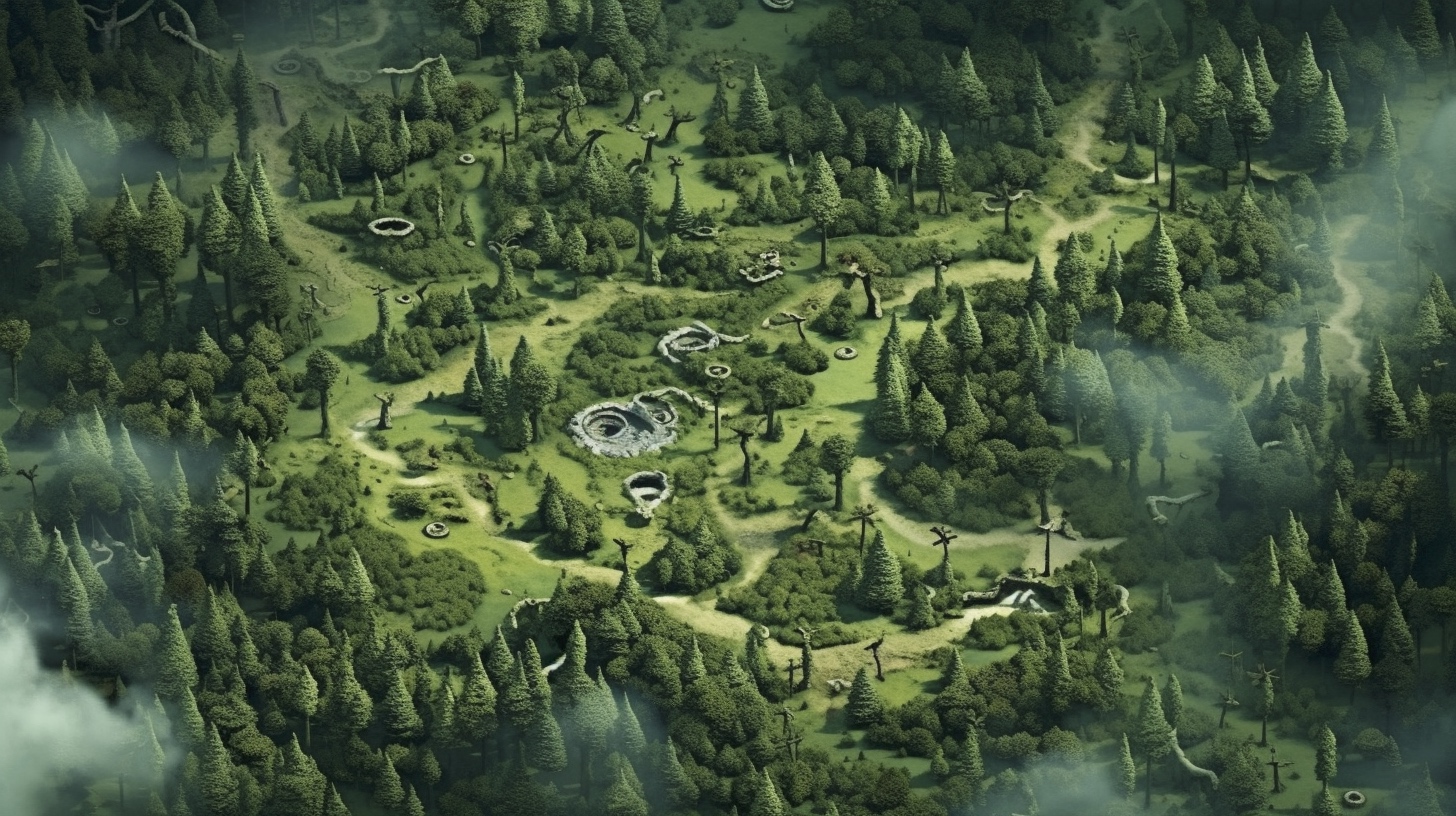 Renderman a forrest  in the style of cartography art flourish 2 41b09be9 709b 4e9a ae99 e3973b76d84b