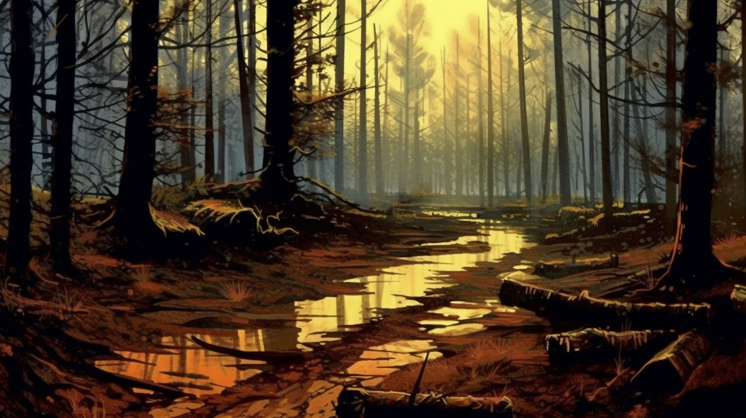 Renderman a forrest  in the style of the Ashcan School 2   ar 1 a15c494c 614b 4736 a732 15695b44e3ab