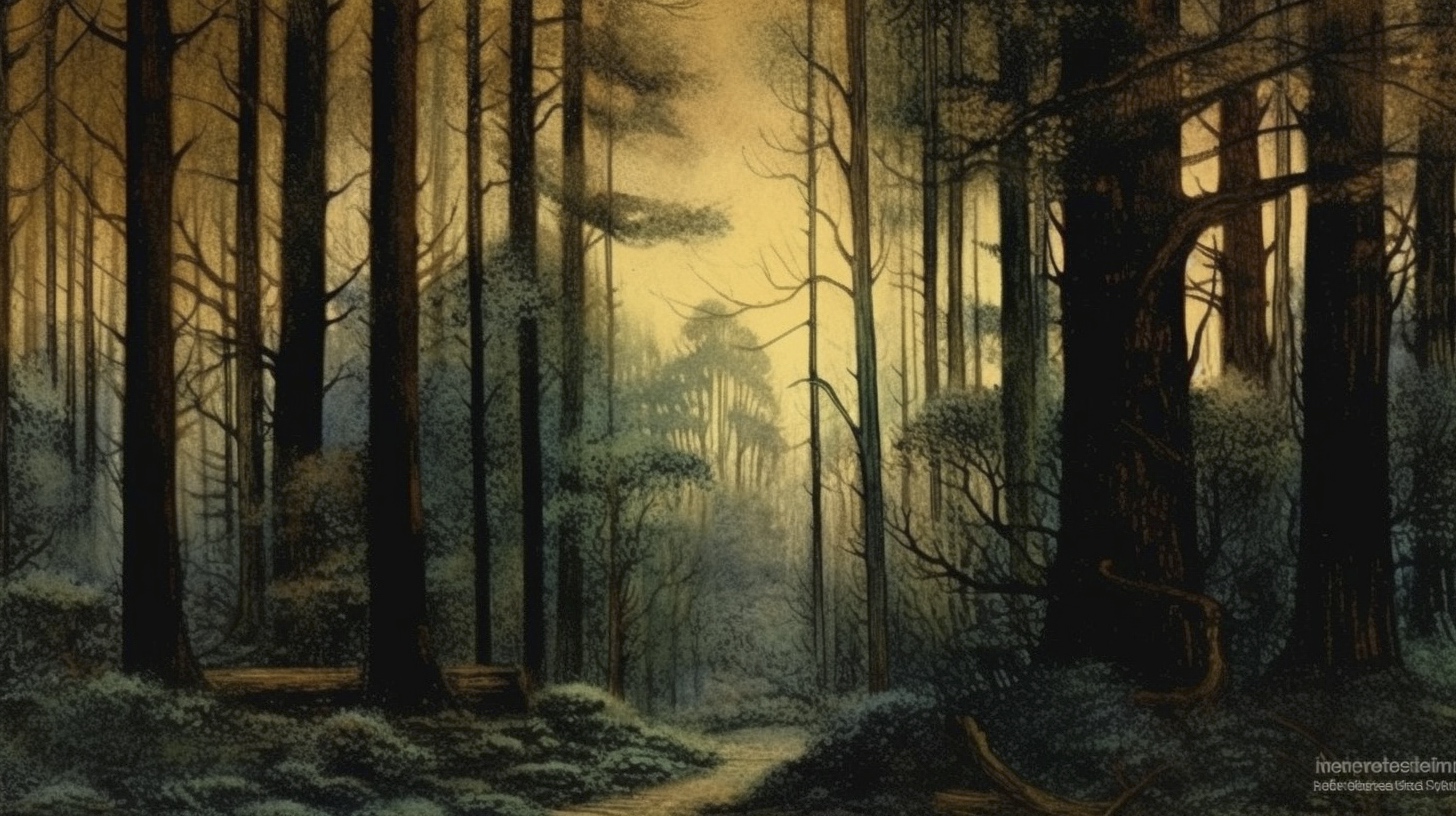 Renderman a forrest  in the style of woodblock printing 2   a e5f48f58 1b00 4352 b3a4 aa370fc4f0ab 2