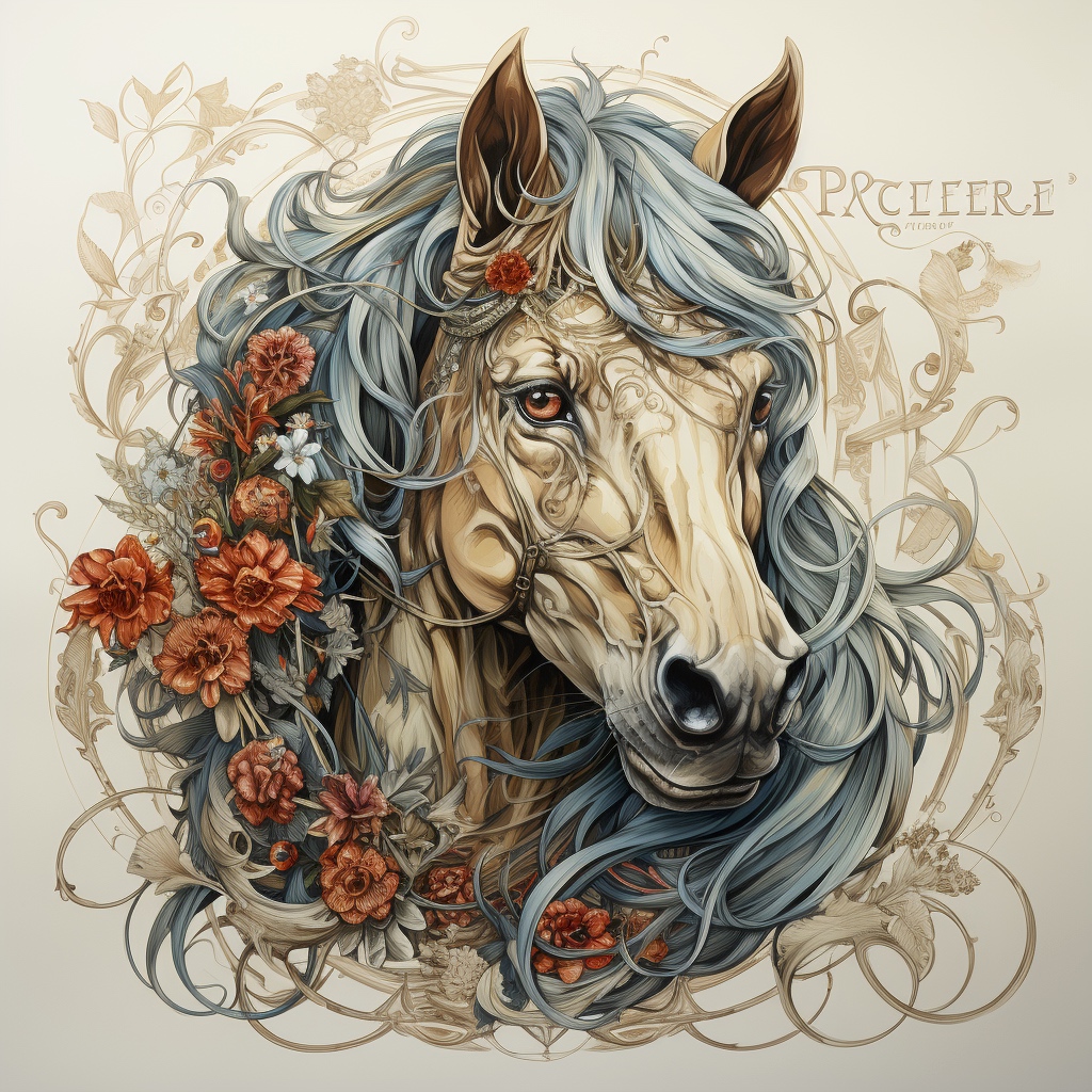 Renderman a horse in the style of Spencerian Script   quality 52b76702 3fe2 4d16 8b5e a9a13a2409df 3