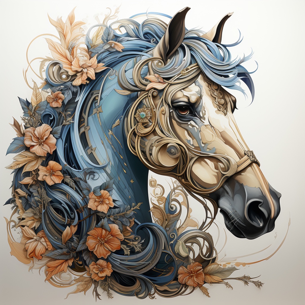 Renderman a horse in the style of Spencerian Script   quality c361db2a 9892 45da 8440 204b15126b3f 0