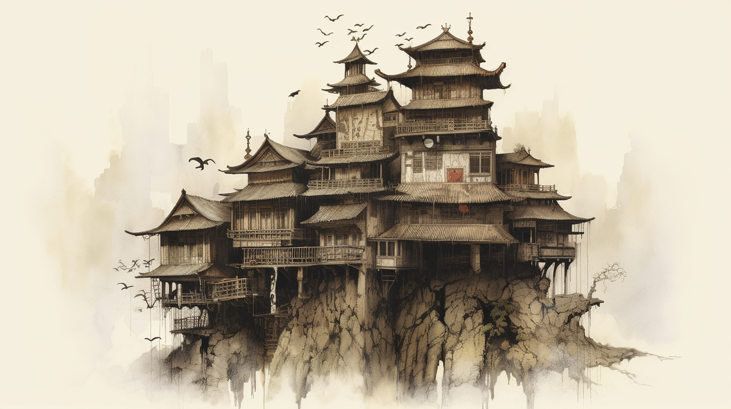 Renderman a house  in the style of calligraphy 2   ar 169   qua 1dac0542 1613 43fc be51 3ea87512a282