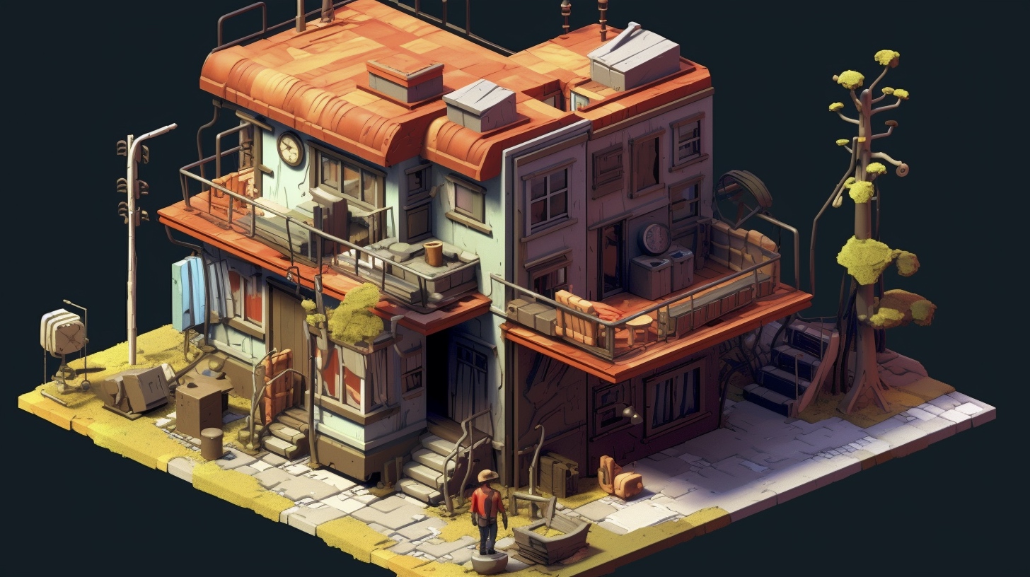 Renderman a house  in the style of the Ashcan School 2  isome 830186c0 3fab 4dce 8429 dca6e3283826 3