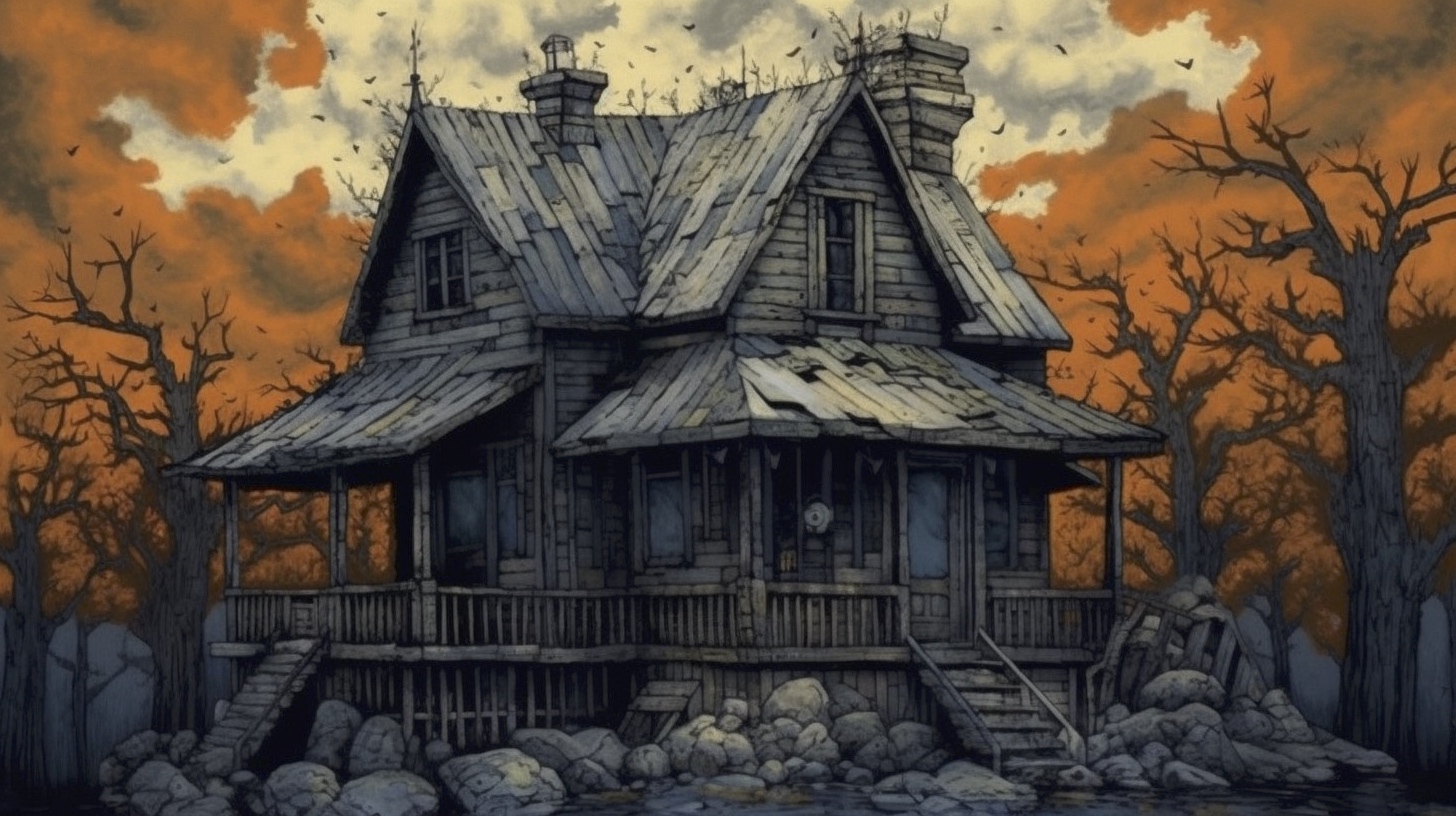 Renderman a house  in the style of woodblock printing 2   ar  a995cc31 170d 4868 8bdd 16e26b0f1b91 0