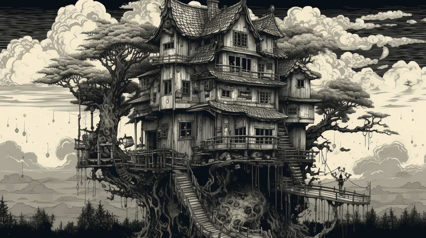 Renderman a house  in the style of woodblock printing 2   ar  a995cc31 170d 4868 8bdd 16e26b0f1b91 1