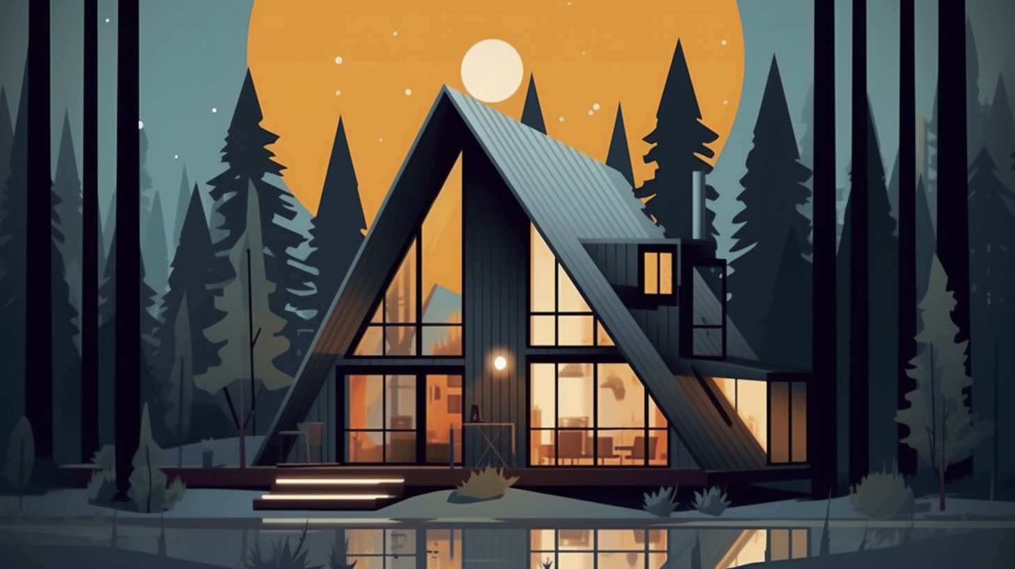 Renderman a house in the style of Gothic and Midcentury Modern  641e0d64 4321 4982 9c60 43d5851e05d7