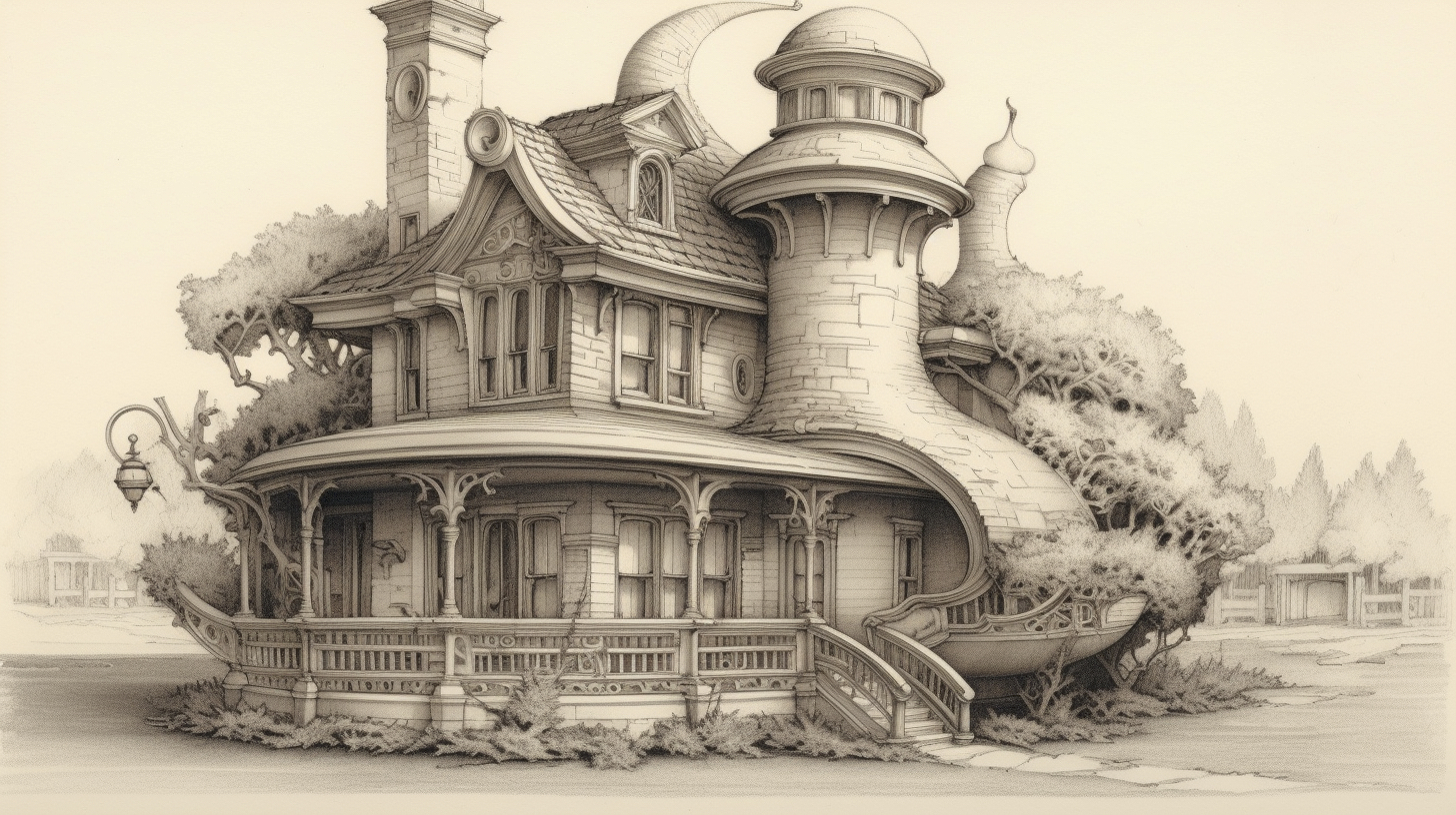 Renderman a house in the style of Spencerian Script   ar 169    6ed0bc79 0af2 4351 9de5 20d7079681f5