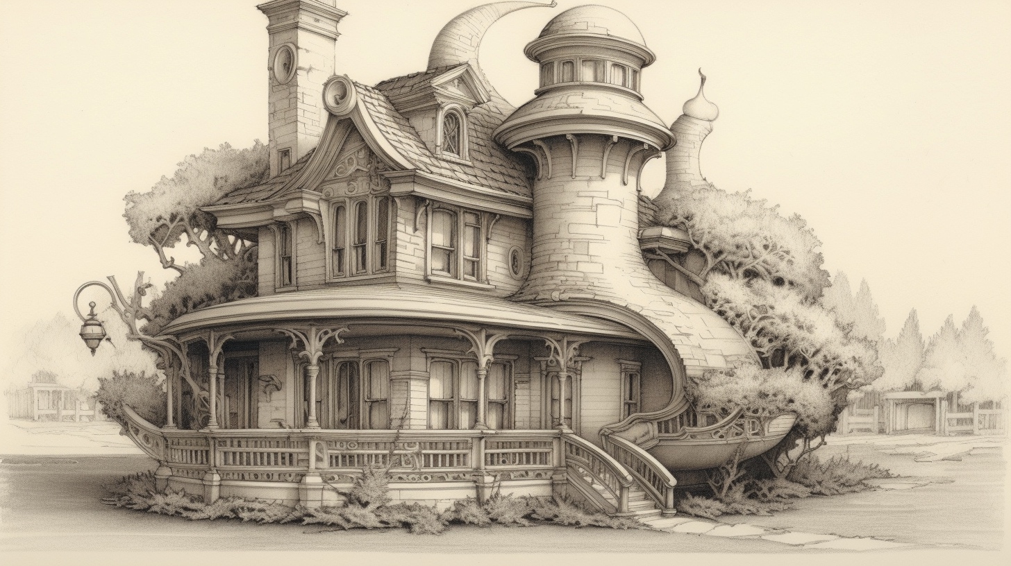 Renderman a house in the style of Spencerian Script   ar 169  544488a8 f649 41c8 9a1c 1988fa34343e 0
