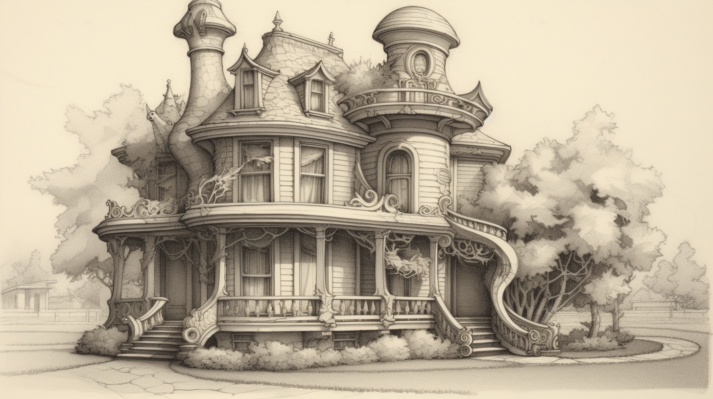 Renderman a house in the style of Spencerian Script   ar 169  544488a8 f649 41c8 9a1c 1988fa34343e 2