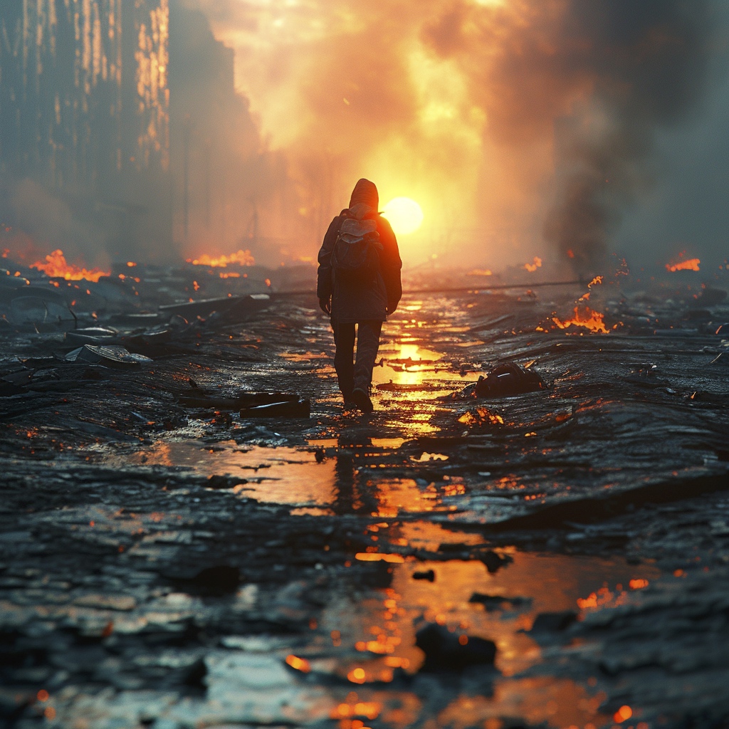 Renderman a low angle camera shot of a man walking through a  91a49308 7fbf 4386 beaa 22a46767ab56 3