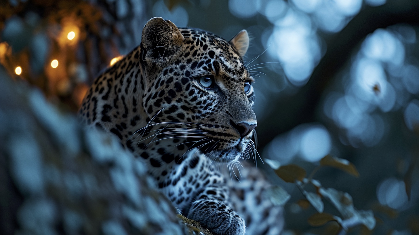 Renderman a male leopard on tree branch under the light of a  5976c580 07cf 459a b146 0d678640a27e 1