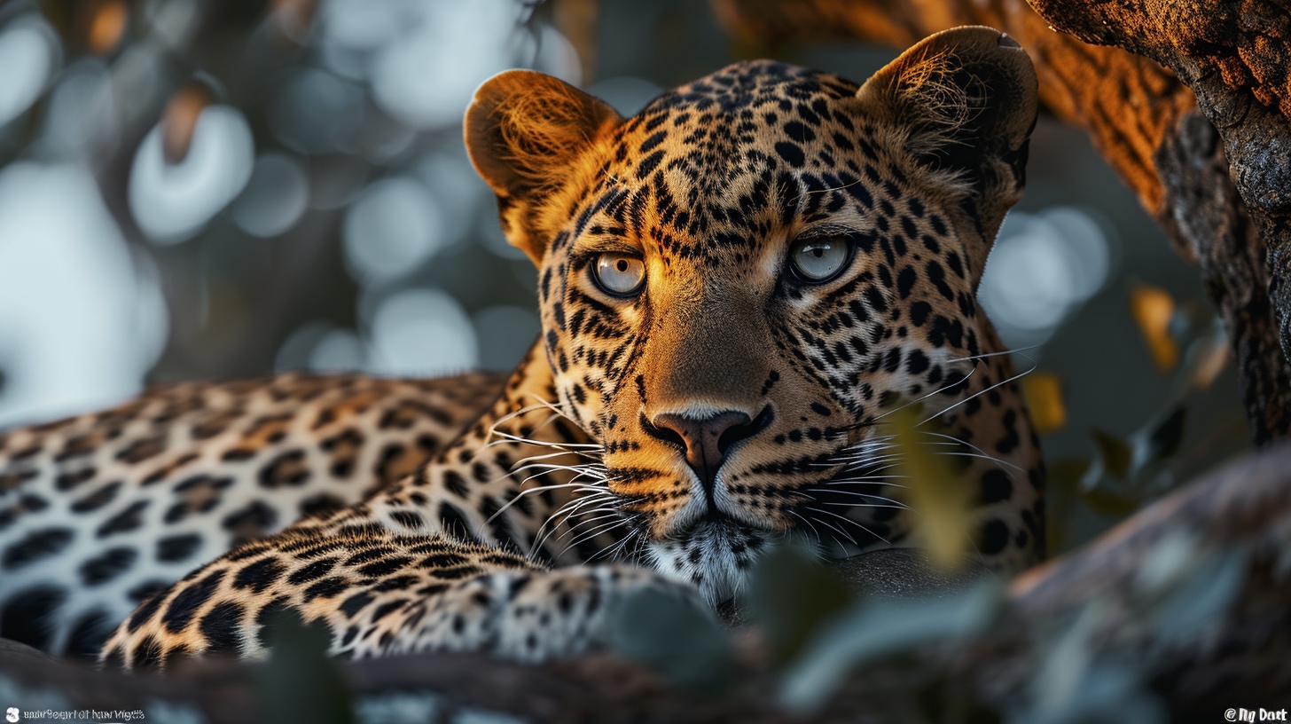 Renderman a male leopard with glowing eyes laying on tree bra 3b46b46b 4cc7 4b4a b935 72383df8d2a8 3