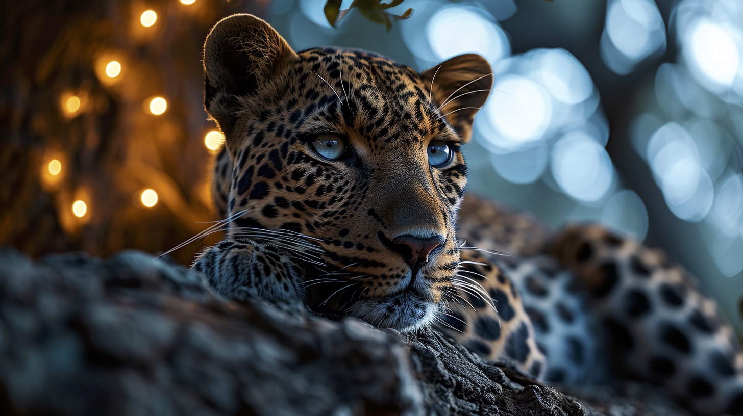 Renderman a male leopard with glowing eyes laying on tree bra 5f691c93 1e15 43b6 a998 76ae854dc153 0