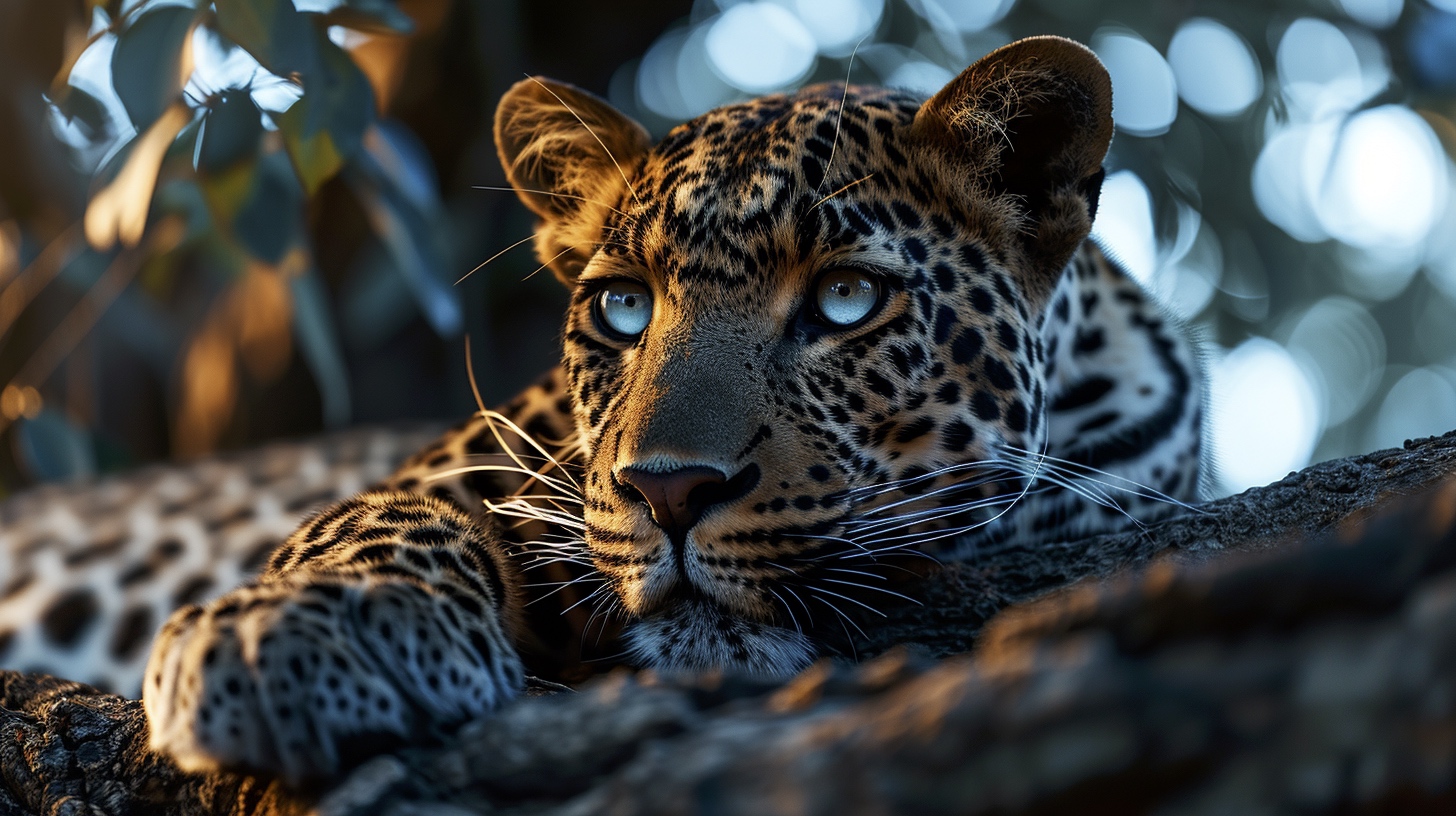 Renderman a male leopard with glowing eyes laying on tree bra 5f691c93 1e15 43b6 a998 76ae854dc153 1