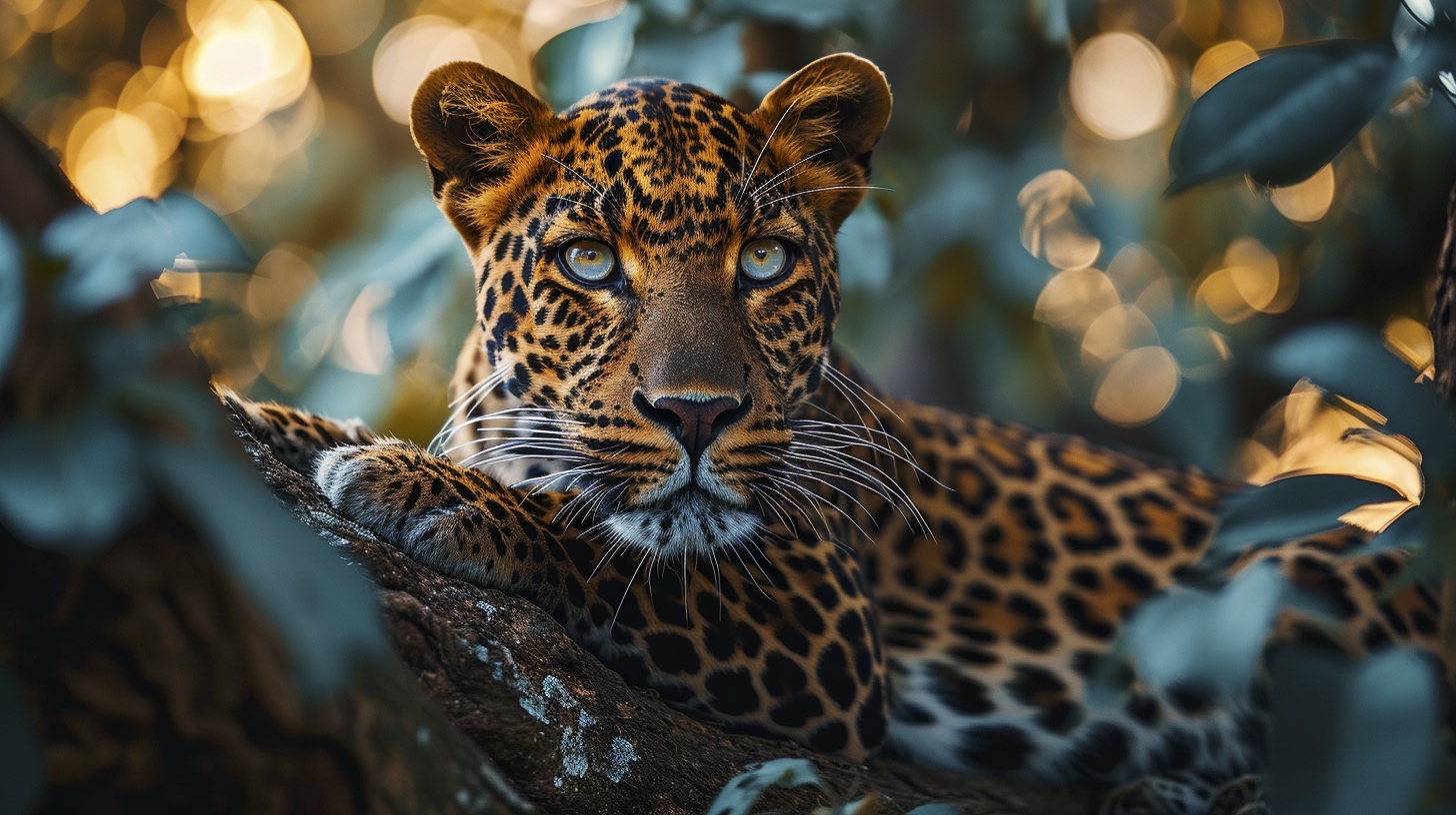 Renderman a male leopard with glowing eyes laying on tree bra c46655ea 25c2 43f2 bc5d 5c17a2a2f394 0