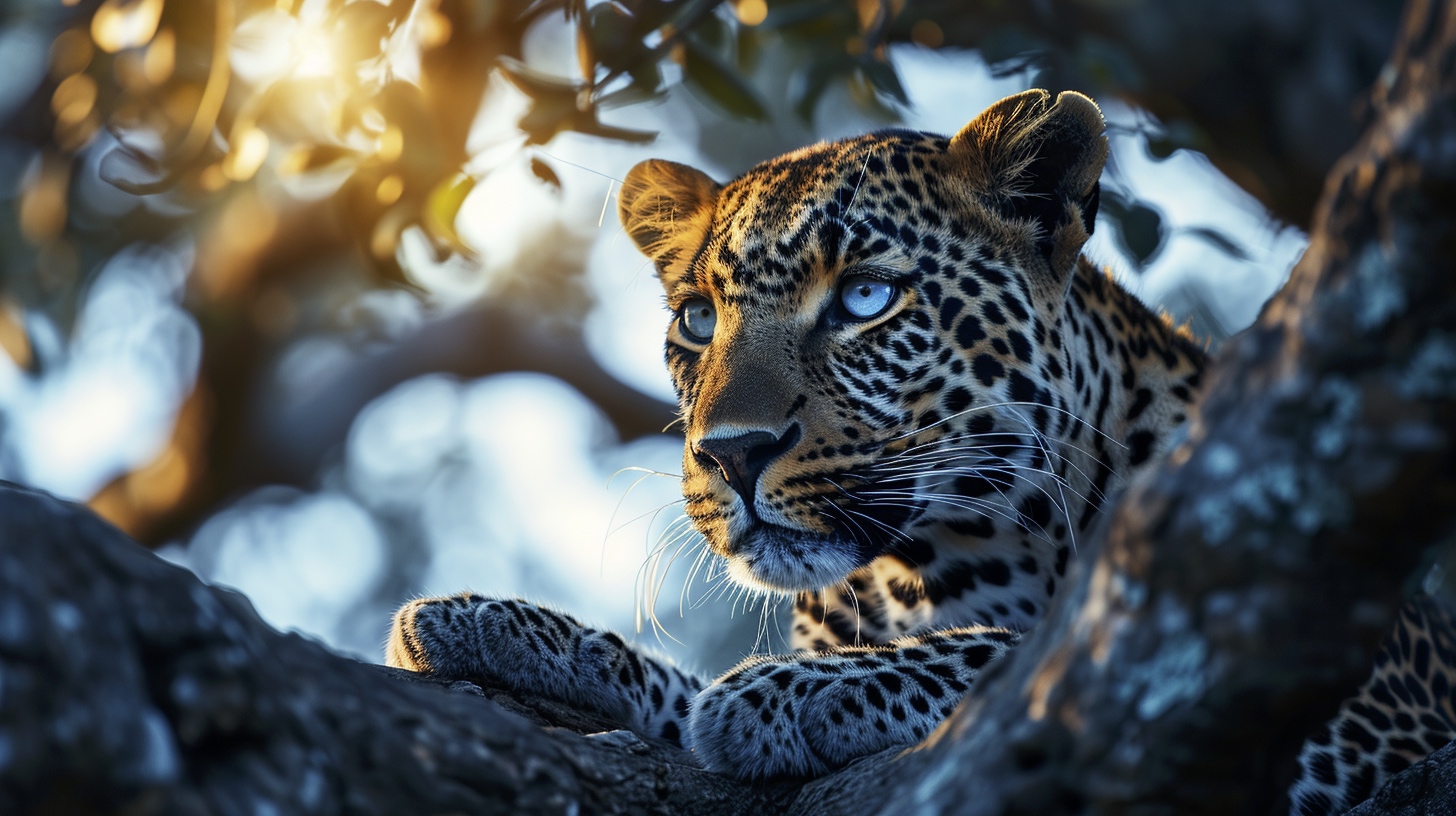 Renderman a male leopard with glowing eyes laying on tree bra c46655ea 25c2 43f2 bc5d 5c17a2a2f394 2