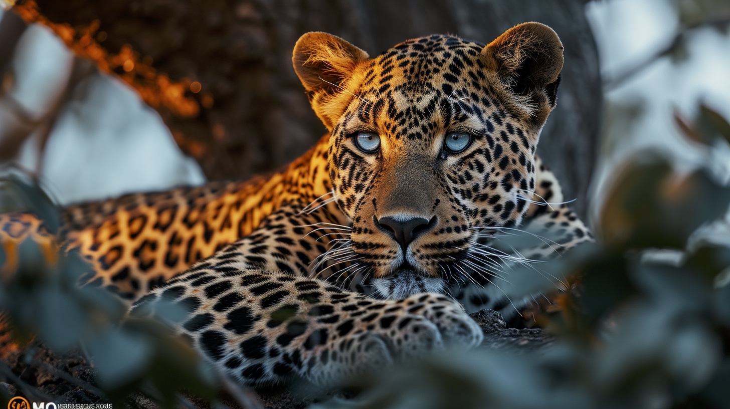 Renderman a male leopard with glowing eyes laying on tree bra c46655ea 25c2 43f2 bc5d 5c17a2a2f394 3