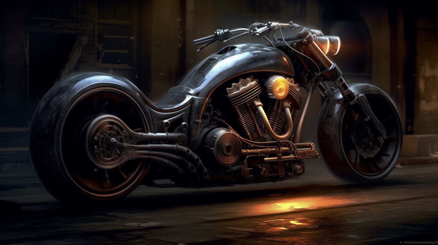Renderman a motorcycle  in the style of the tenebrism   ar 169  a92902b6 7c7b 4122 a3c5 cf96cb8d01f0