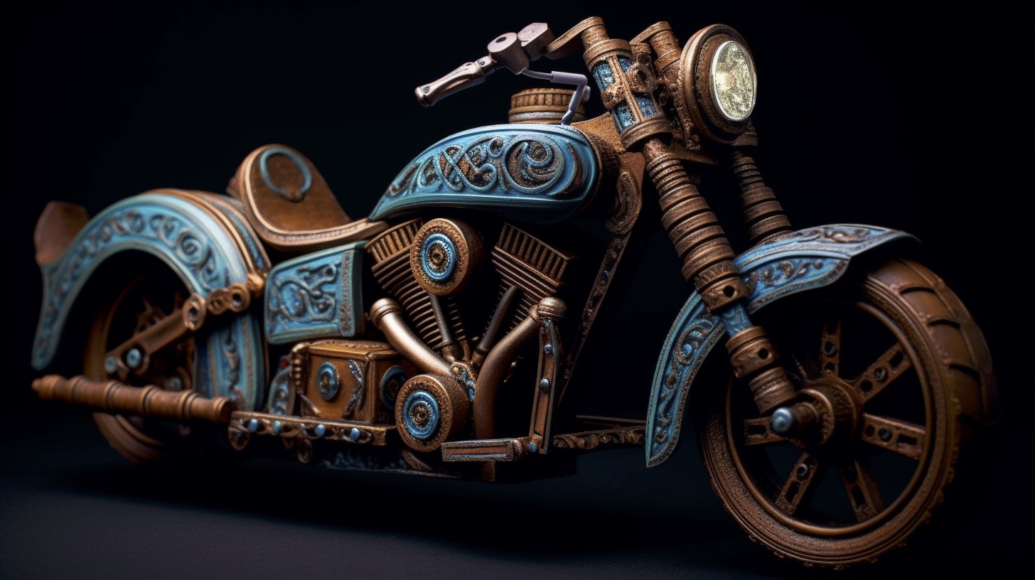 Renderman a motorcycle  in the style of the tenebrism   ar 169  c4a3b209 6d32 48ec 9a20 5a58ed1dd941