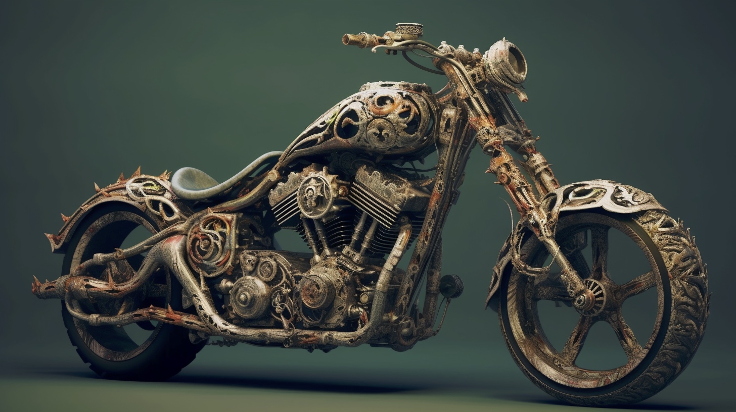 Renderman a motorcycle  in the style of the tenebrism   ar 16 924a0fbf 3e8e 42fb 998a 8d349b772215 0