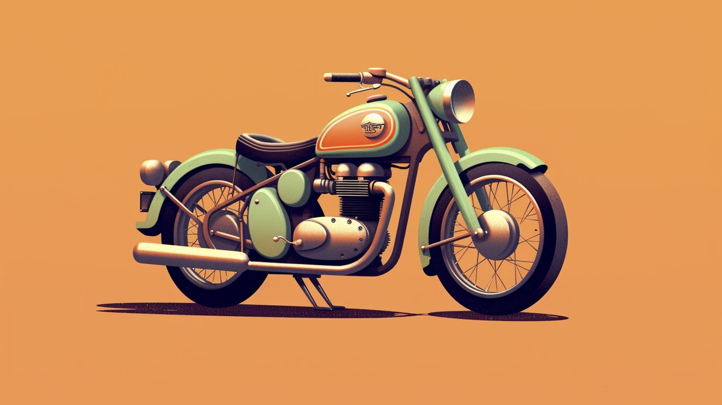 Renderman a motorcycle in the style of Midcentury Modern Illu 952ec563 24d5 4165 b8e5 d9b5a8d02ff9 3