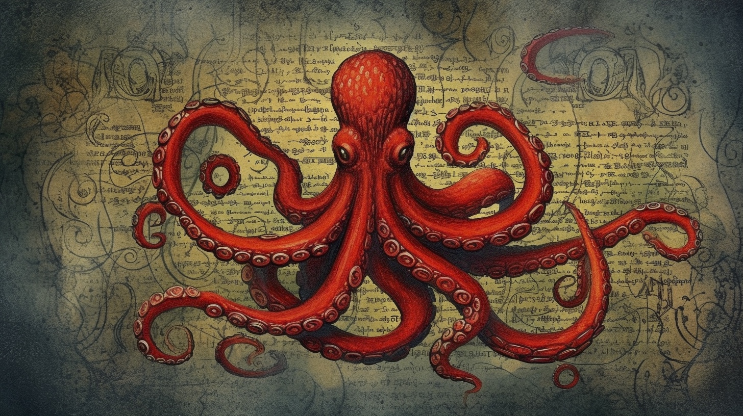 Renderman a octopus  in the style of calligraphy 2   ar 169   q 7e7299c2 5c4e 4d9e a64a d11f65f16684