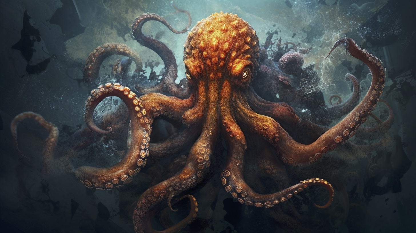 Renderman a octopus  in the style of calligraphy 2   ar 169   q a40db486 1938 4a78 aa0e 18e1507450de