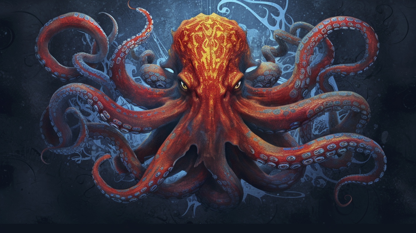 Renderman a octopus  in the style of calligraphy 2   ar 169   b25b3b28 e7c5 4bc1 9c3e dda9558a6419 0