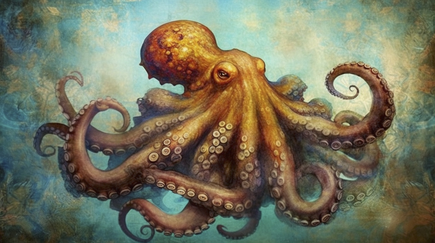 Renderman a octopus  in the style of the Metaphysical art mov 0c54b38a d8b6 4abc 9db7 78e72d49cc78 0