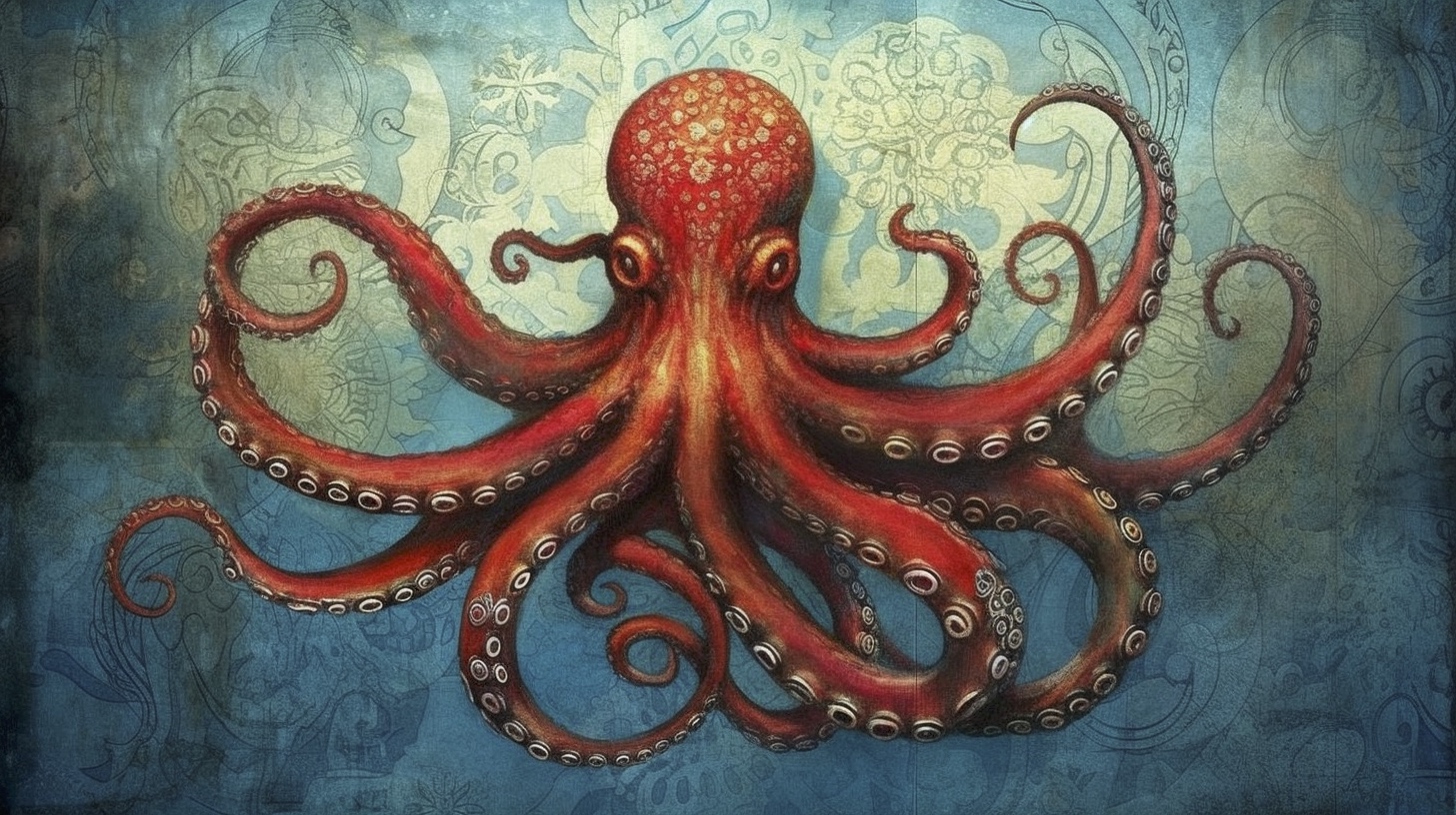 Renderman a octopus  in the style of the Metaphysical art mov 0c54b38a d8b6 4abc 9db7 78e72d49cc78 3